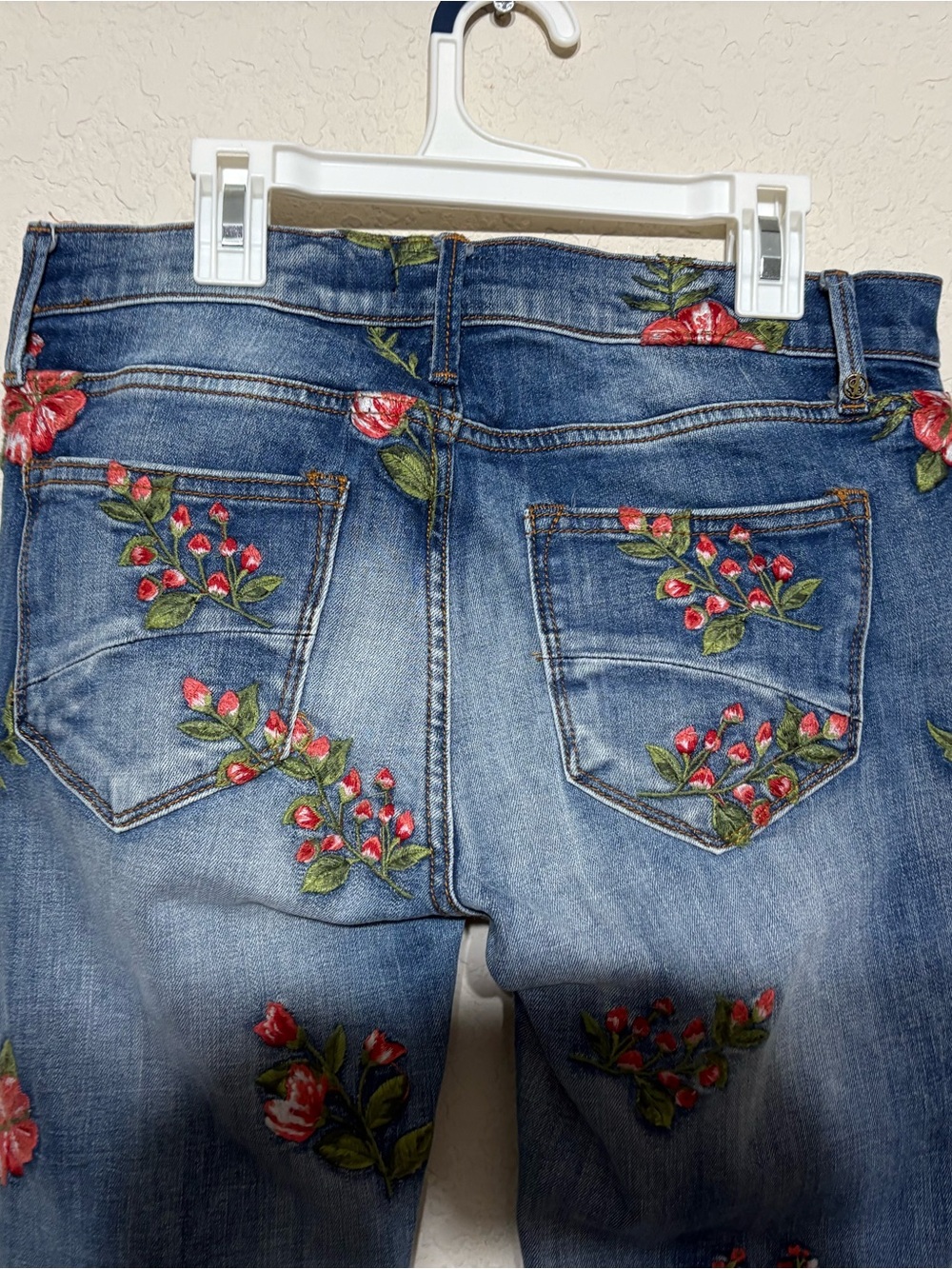 DRIFTWOOD Jackie Skinny Jeans with Red Floral Embroidery - Picture 5 of 11